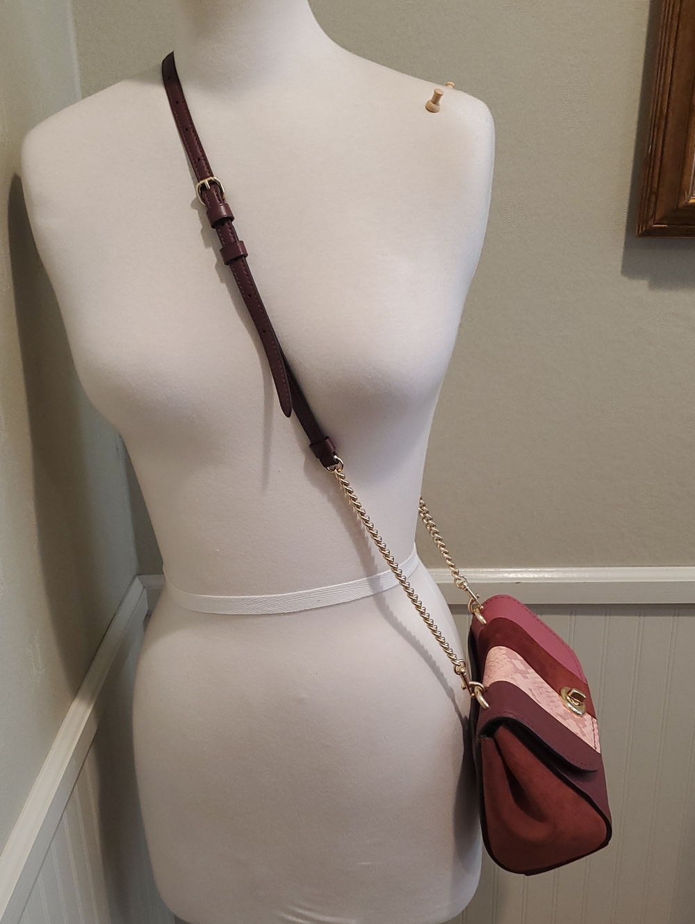 Like NEW Coach Striped Faye Crossbody Bag - Picture 4 of 15